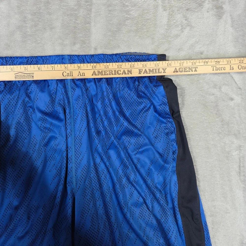 Nike Mens Dri-FIT Basketball Shorts Blue Black Geometric Print Large Athleisure